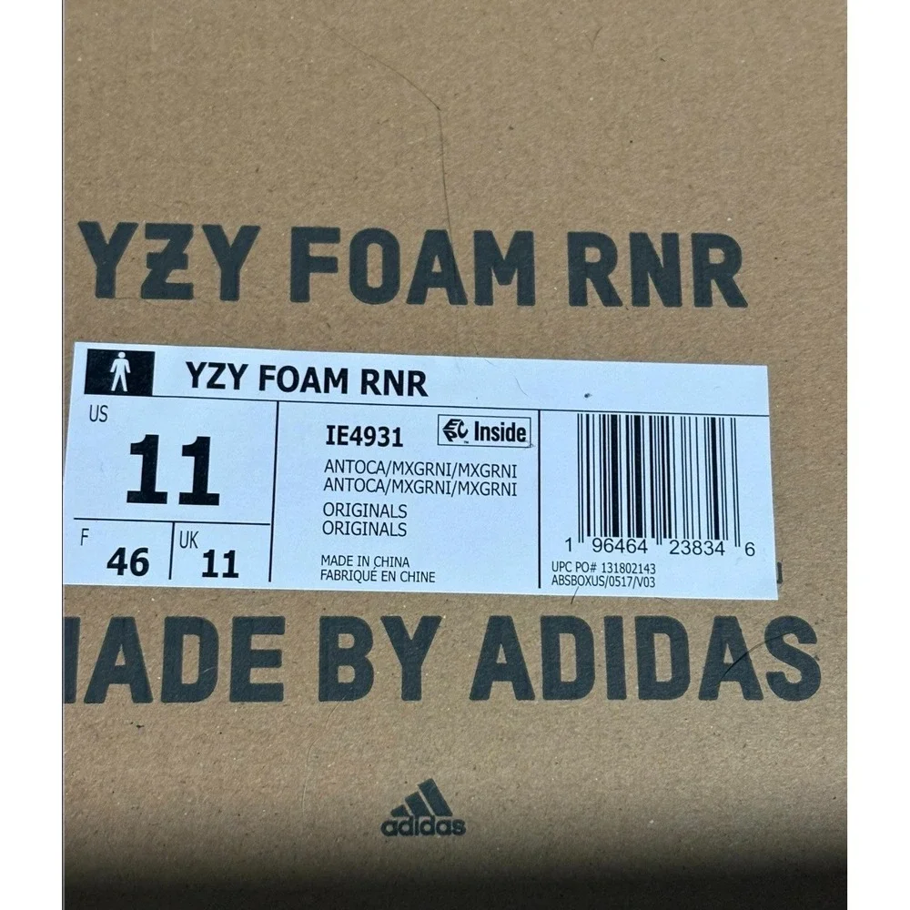 NEW Men's Adidas Yeezy Foam Runner YZY Foam RNR Size 11 MX Granite IE4931